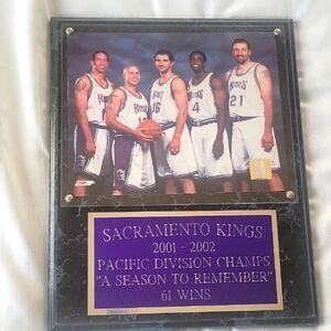 Sacramento Kings 2001-2002 Commemorative Plaque